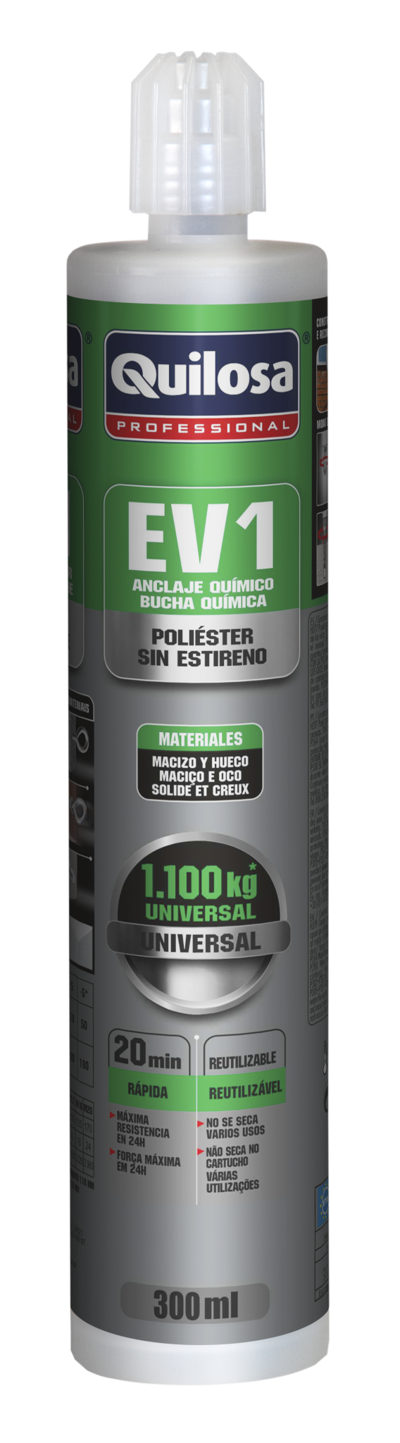 QUILOSA PROFESSIONAL EV1 ANCLAJE QUIMICO 0,3 GRIS