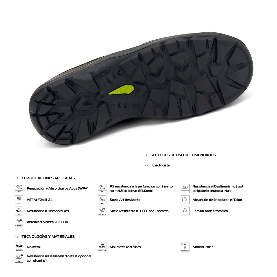 Zapato de Seguridad FRANKLIN SB FO E PS CI HI WPA HRO SR – Giasco