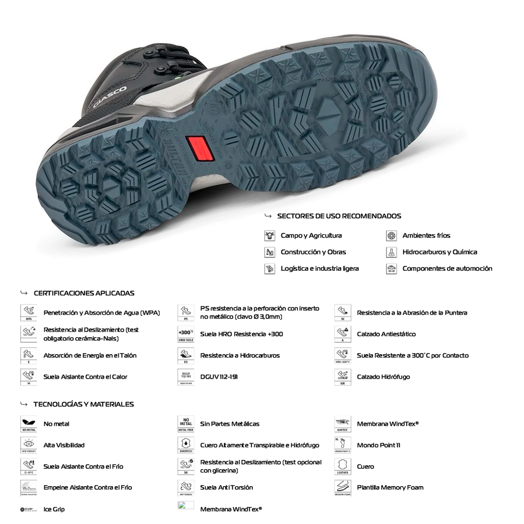 Zapato de Seguridad TRIGLAV S7S FO CI HI HRO SC SR – Giasco