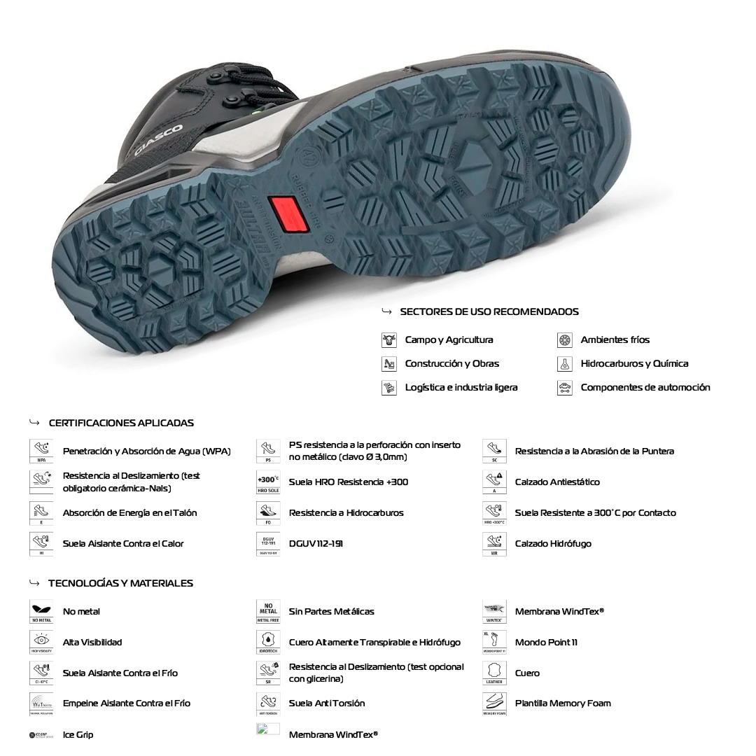 Zapato de Seguridad TRIGLAV S7S FO CI HI HRO SC SR – Giasco